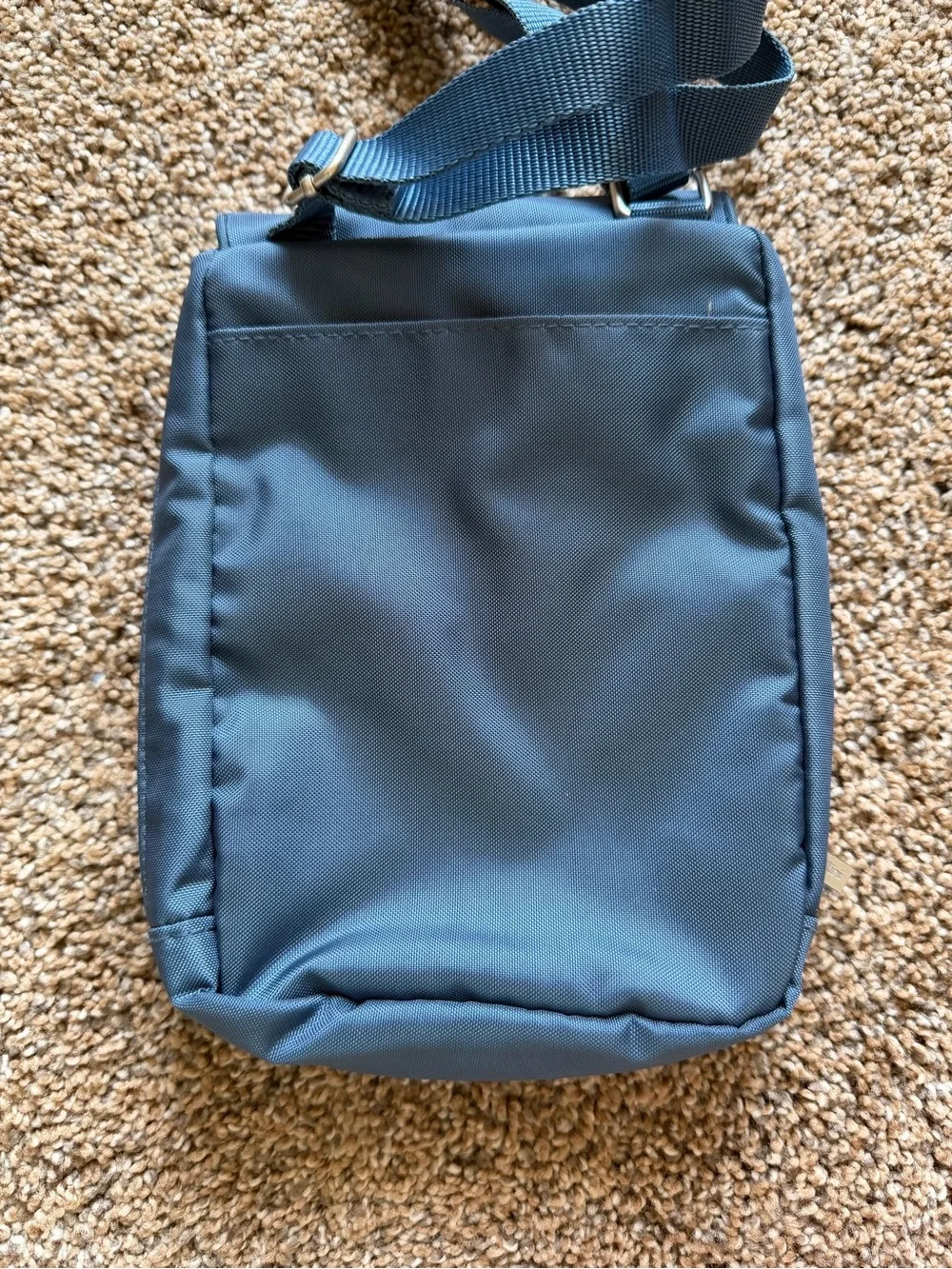 BAGGALLINI Slate Blue Long Nylon Zippered Crossbody Shoulder Bag